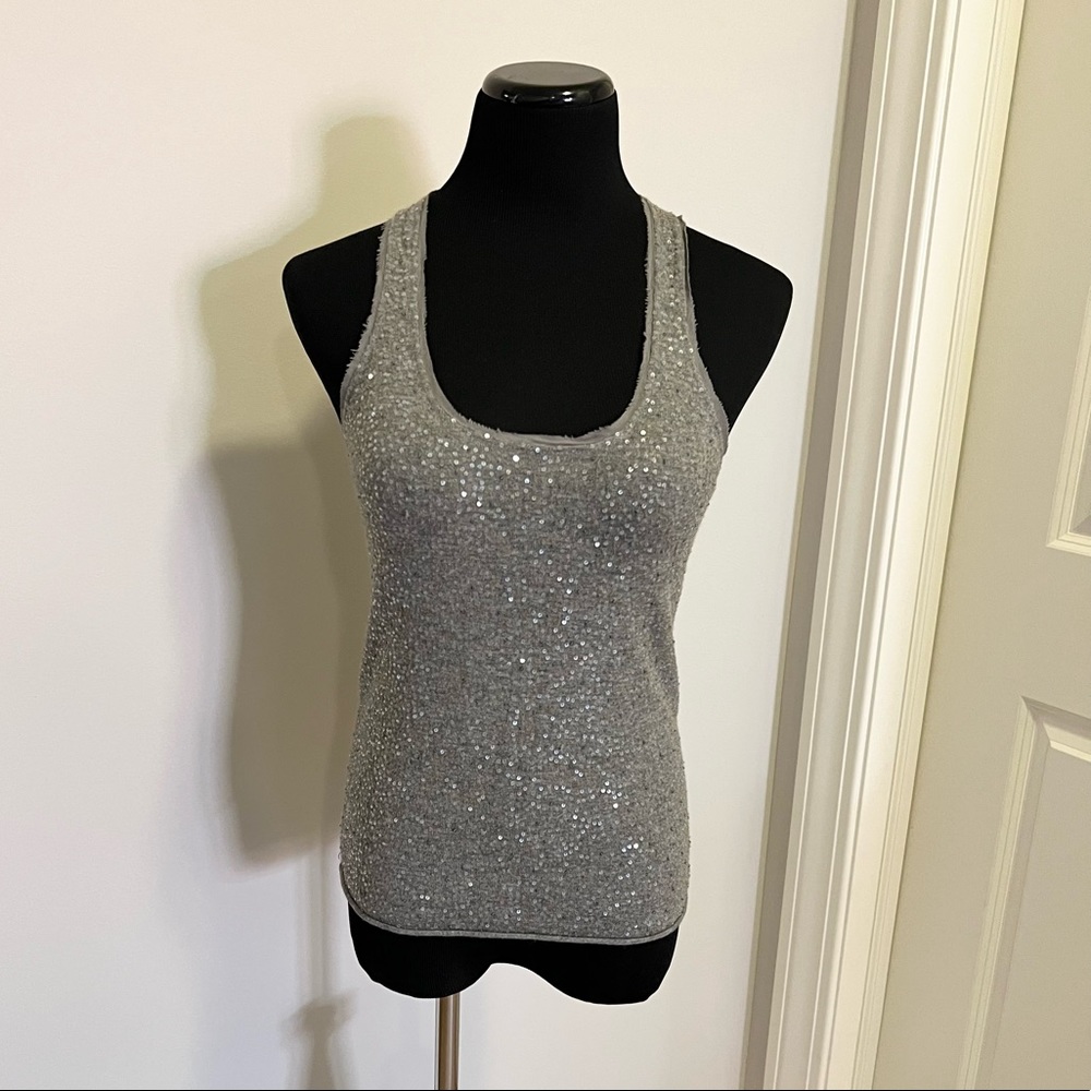J. Crew Racerback Sweater with Sequins Sz S